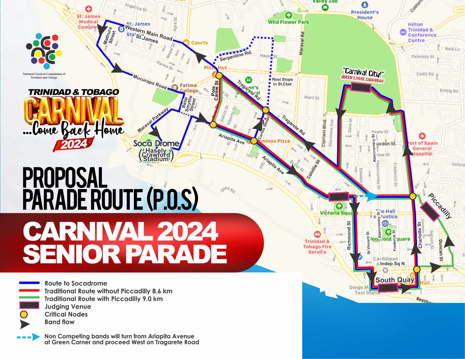 2024 Carnival Parade routes, J’ouvert Zones unveiled 103.1 FM