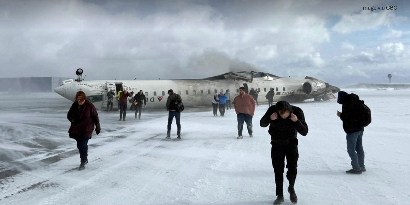 Delta plane crashes and flips at Toronto's airport 103.1 FM