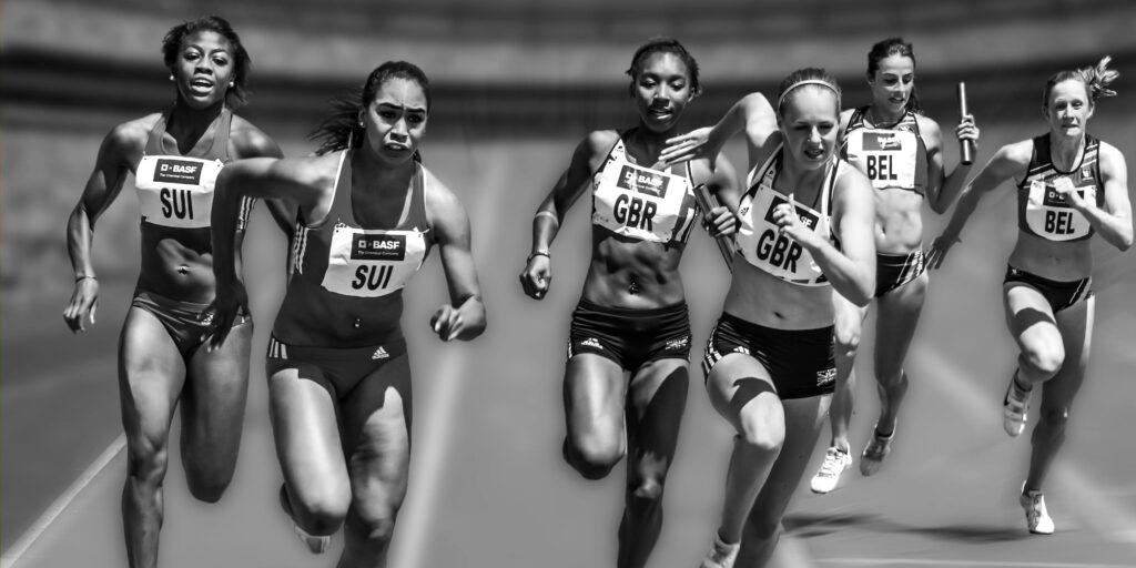 female athletes scaled