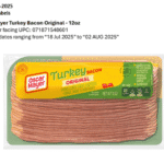 Health Ministry advises of recall for Oscar Mayer Turkey Bacon Original
