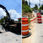 Barricades installed near sinkhole in Carenage, repairs to begin on Friday