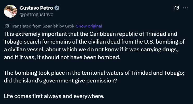 Colombia President T&T 09 09 25