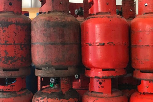 Rust orange LPG tank