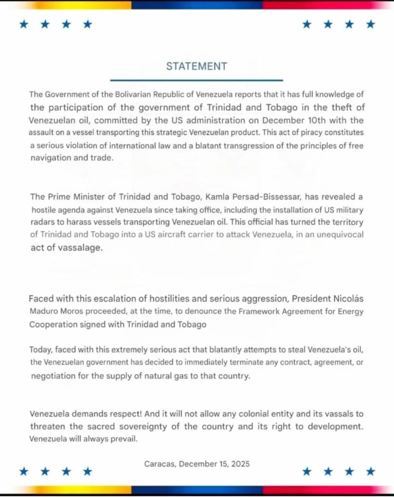 venezuela statement