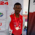 Neaves in action at Pan American Road Cycling on Wednesday