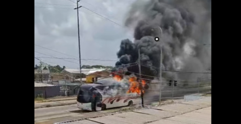 Bus on Fire Mount Lambert