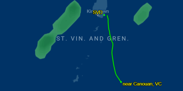 Missing St Vincent plane