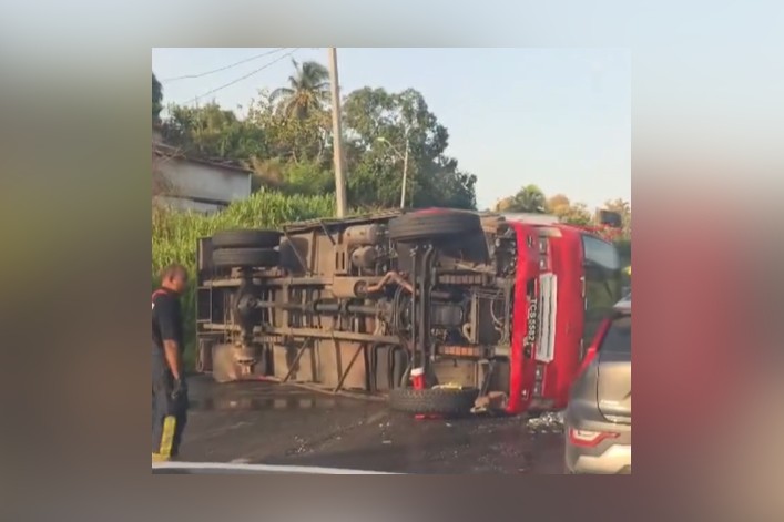 Overturned truck