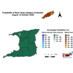 TTMS forecasts near normal to below normal rainfall for Aug - Oct 2026